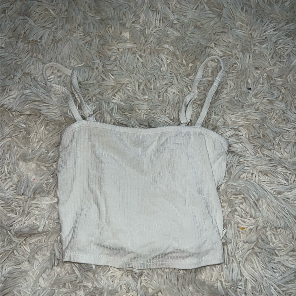 white cropped tank